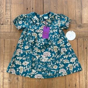 Edgehill collection liberty of London teal floral dress nwt 12 months